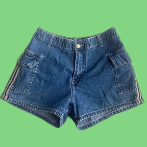 Y2K jordache cargo shorts denim striped vintage 26 bratz